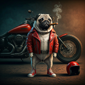 KI generierter Bikermops