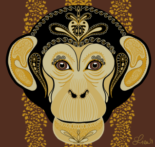 Illustration Affe by Raphaela Simon 2024